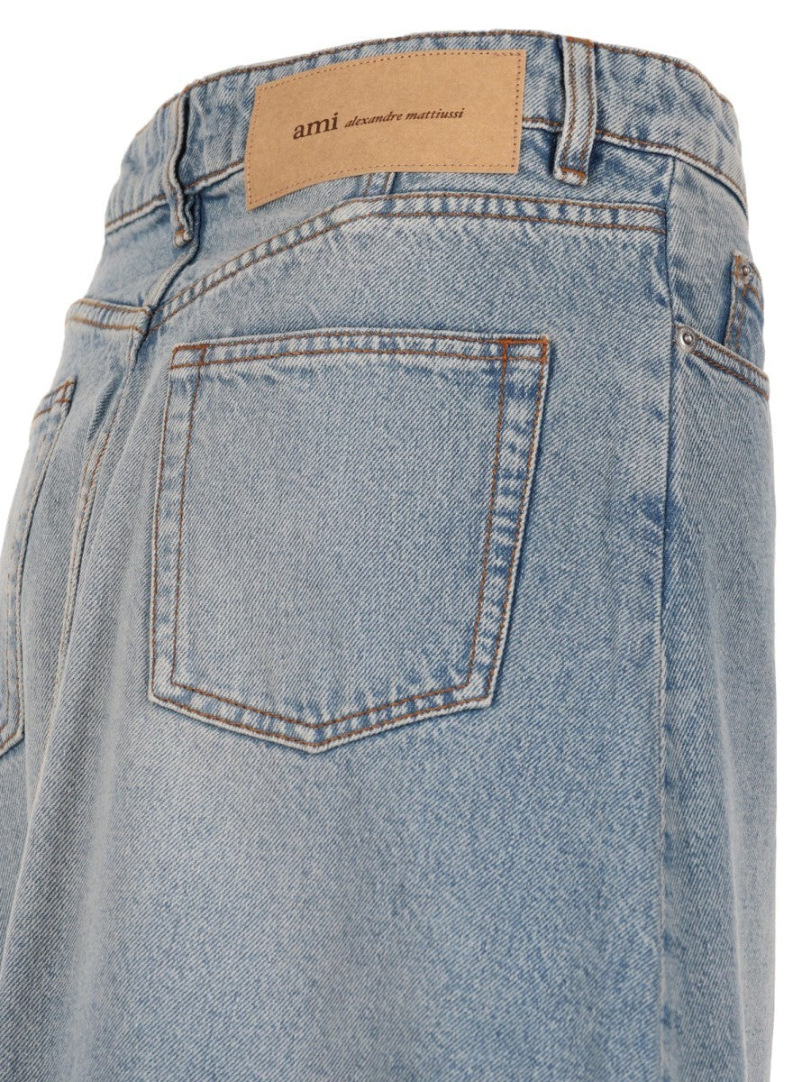 gonna lunga in denim di cotone