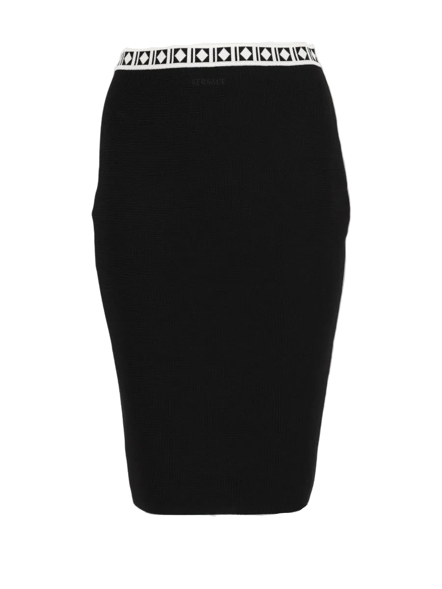 Gonna Midi Jacquard con Logo