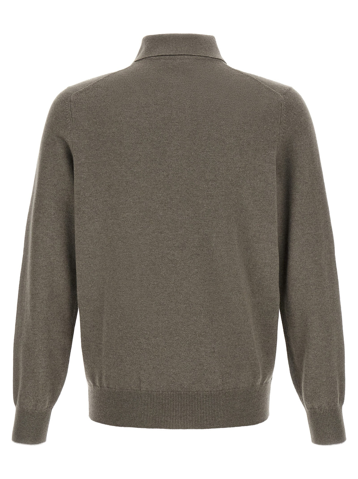 Green cashmere polo shirt