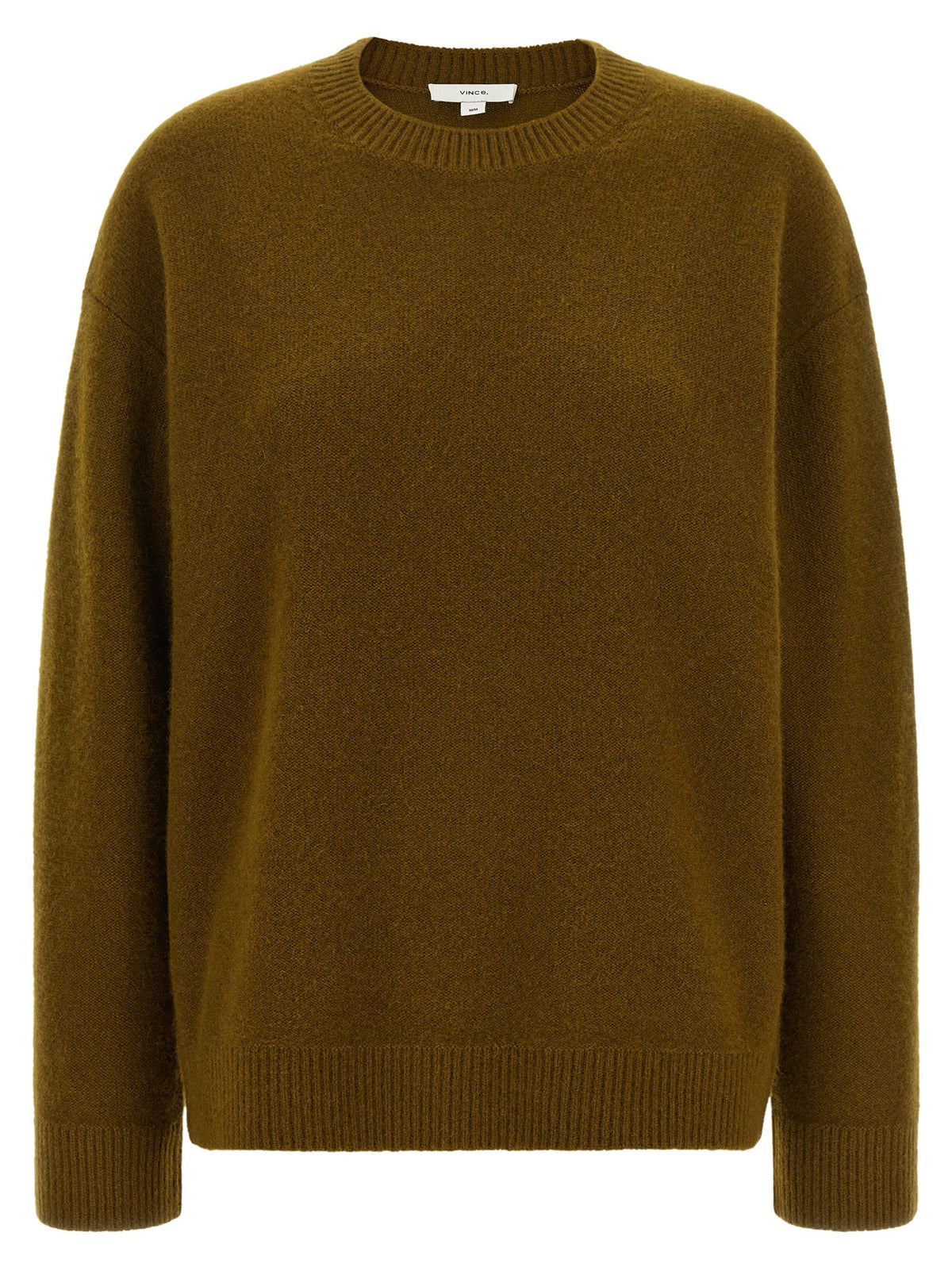 Green round-neck cashmere sweater