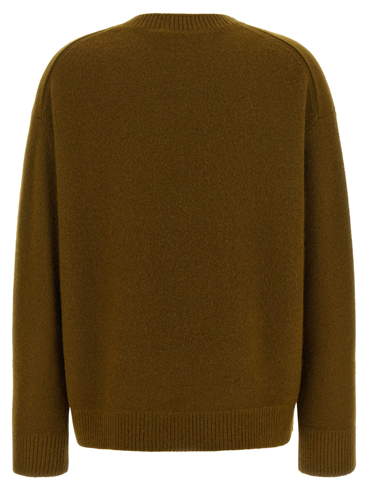 Green round-neck cashmere sweater