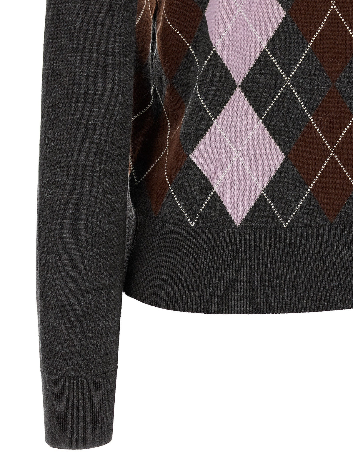'Grey Argyle Lightweight' sweater