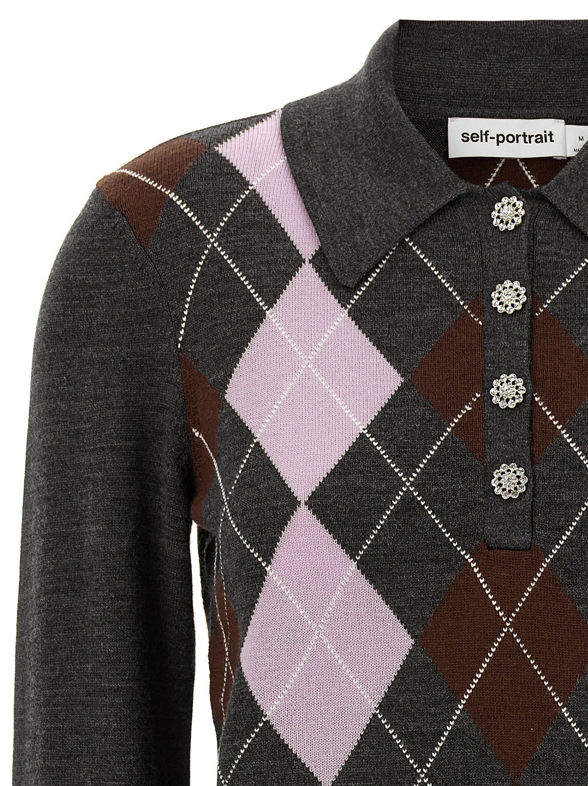 'Grey Argyle Lightweight' sweater