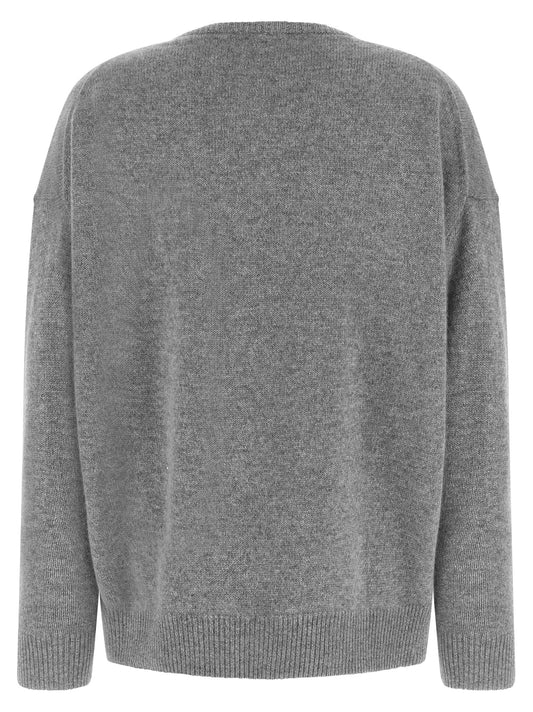 Grey cashmere V-neck sweater