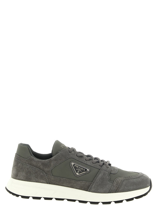Grey suede 'Prada Prax' sneakers