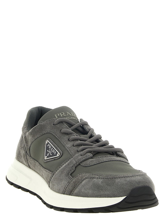 Grey suede 'Prada Prax' sneakers