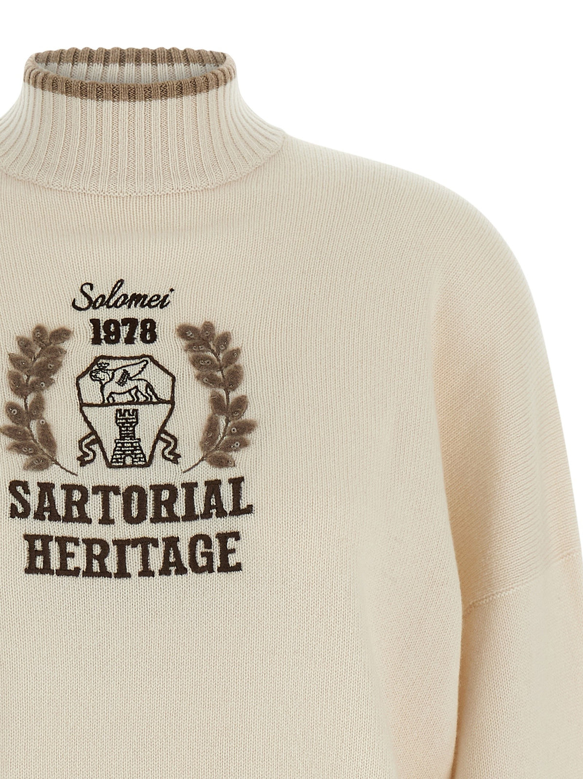 Heraldic embroidery sweater