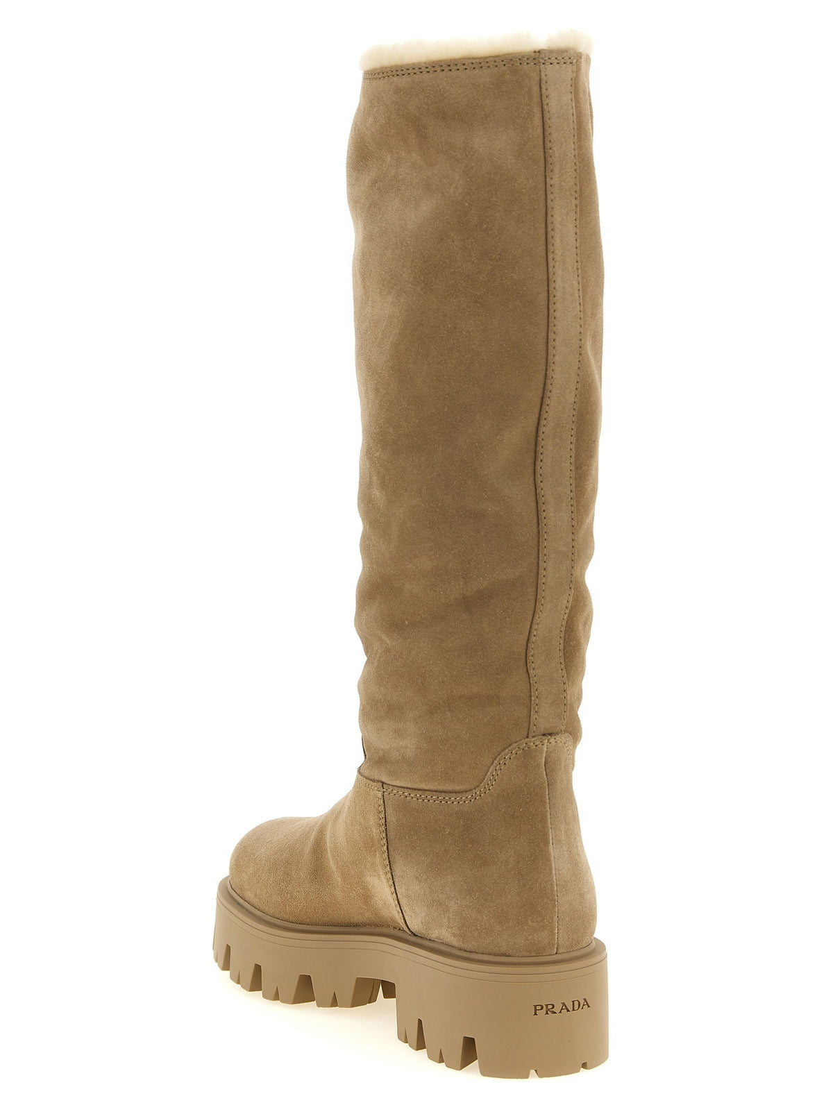 High suede boots with logo
