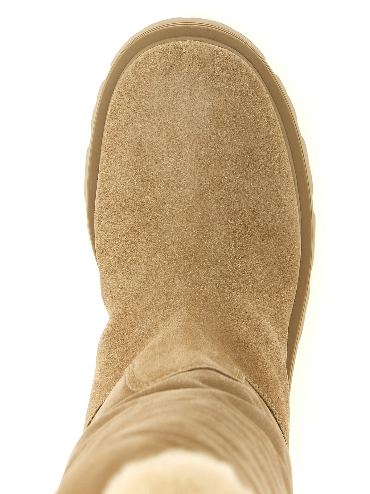 High suede boots with logo