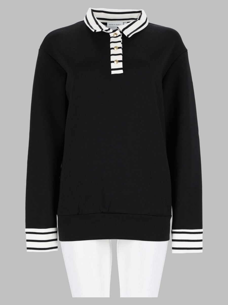 hog button polo sweater