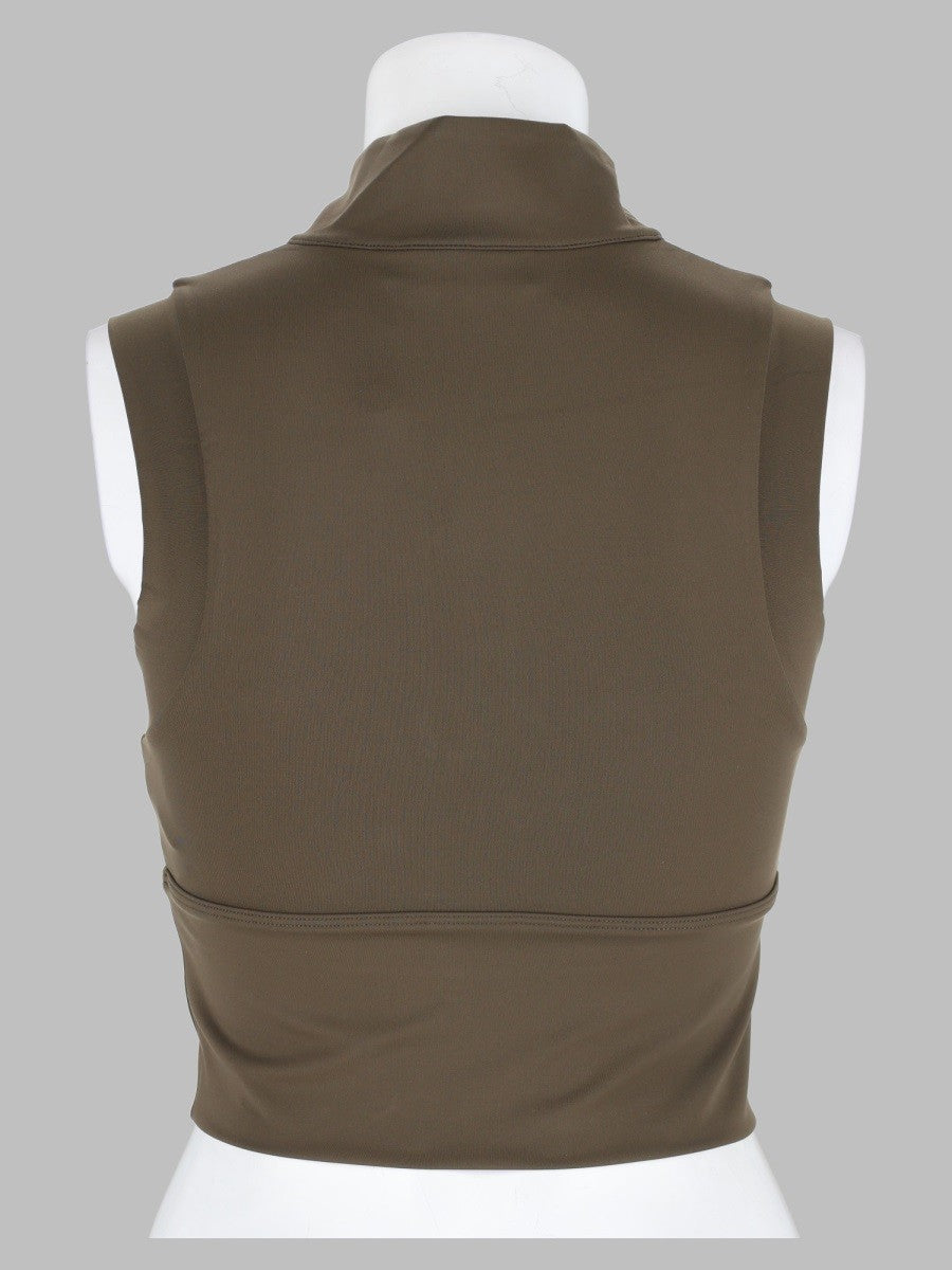 hog turtle zipper crop top