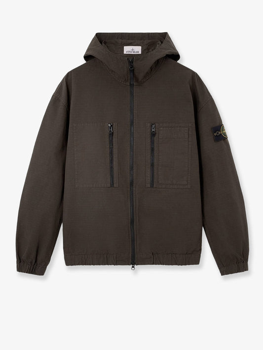 Hooded organic cotton jacket
