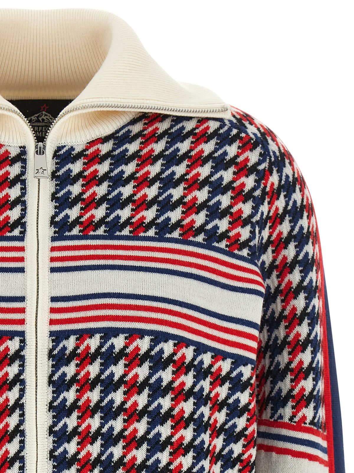 Houndstooth merino wool cardigan