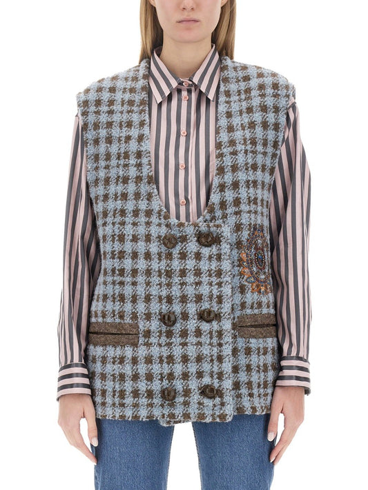 HOUNDSTOOTH OVER VEST