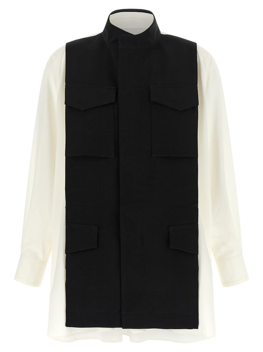 Bicolor shirt with pockets