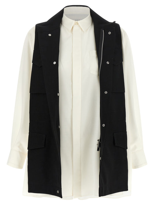 Bicolor shirt with pockets