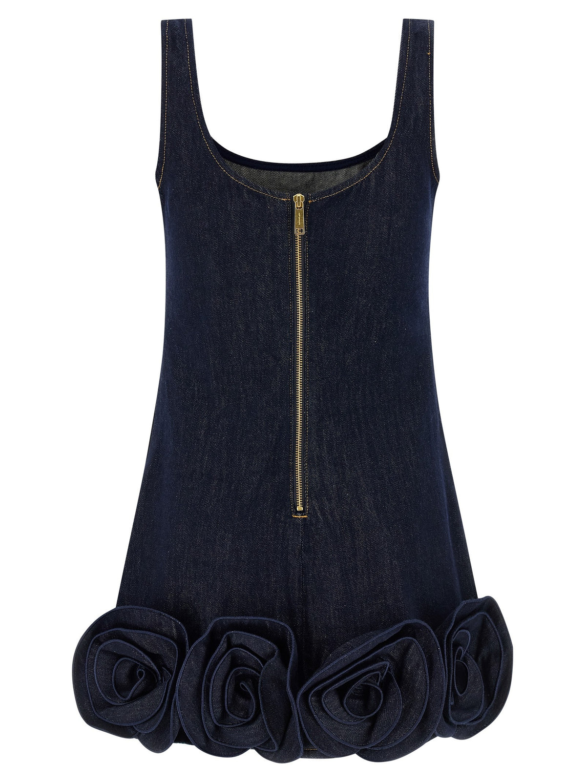'Indigo Denim 3D Flower Mini' dress