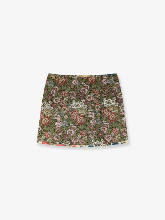 Jacquard Arabesque Matelassé Mini Skirt