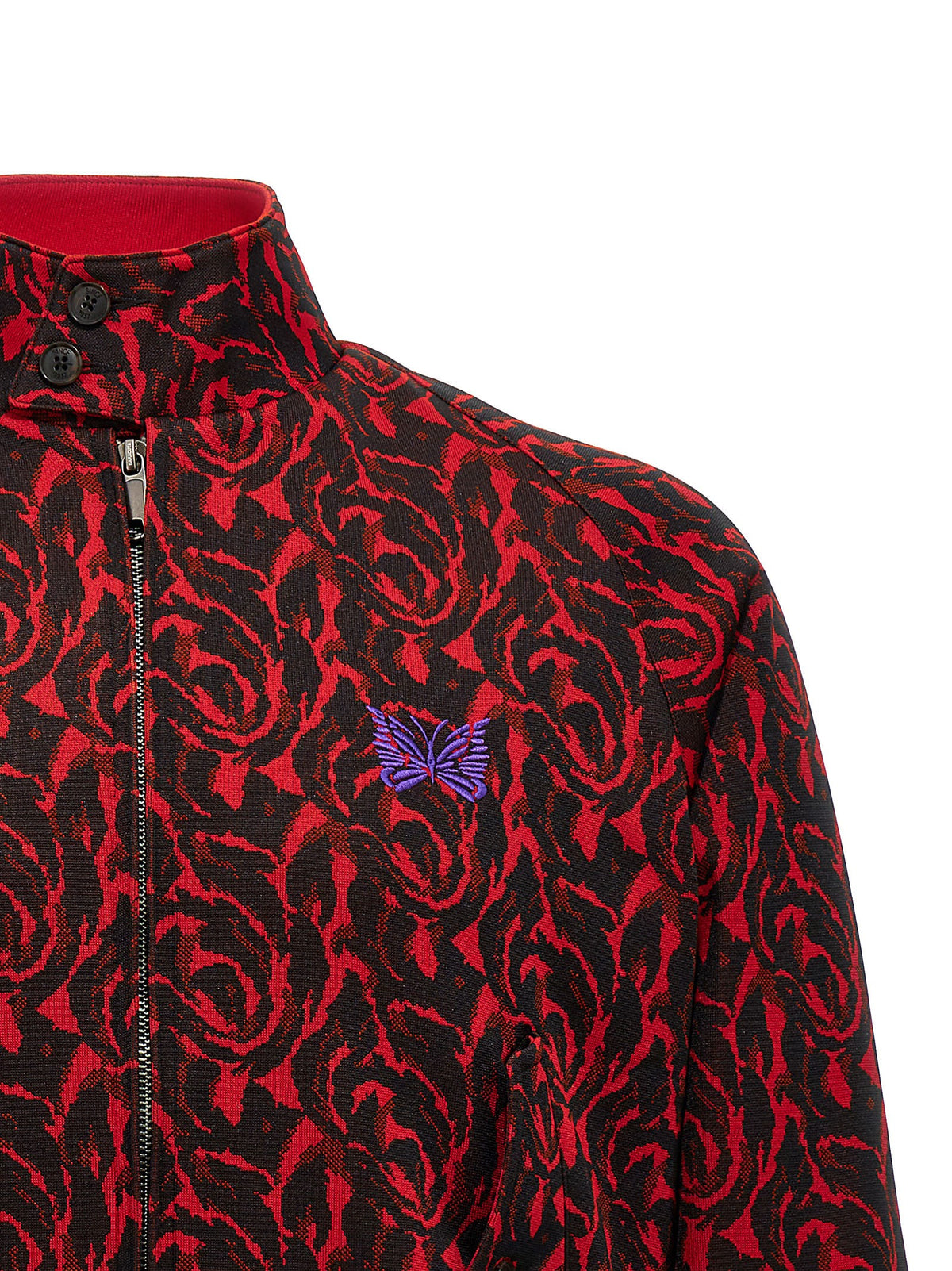 'Jacquard needles' bomber jacket