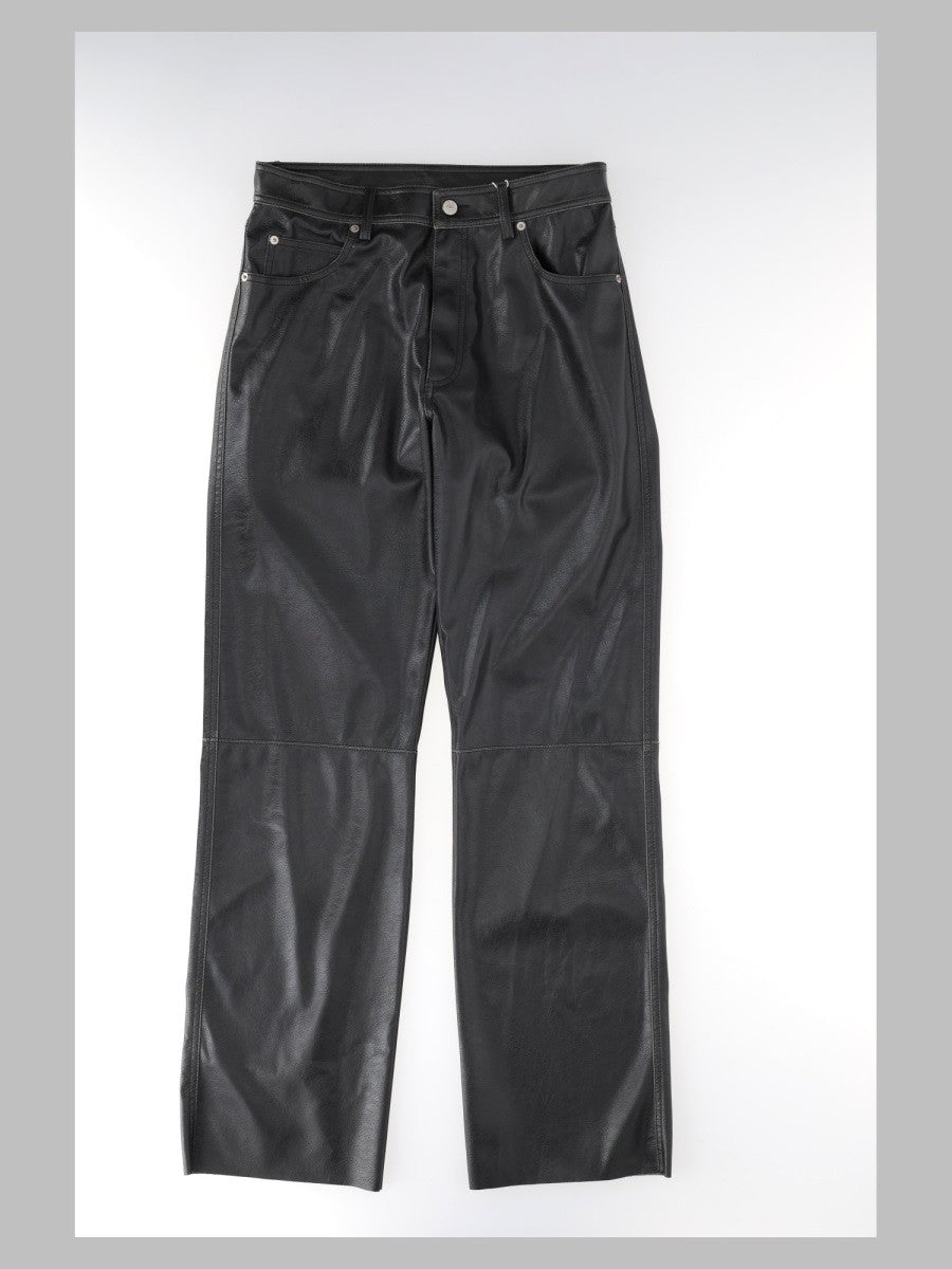 jeans 5 tasche effetto pelle