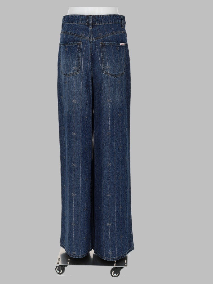 Jeans in Denim con Strass