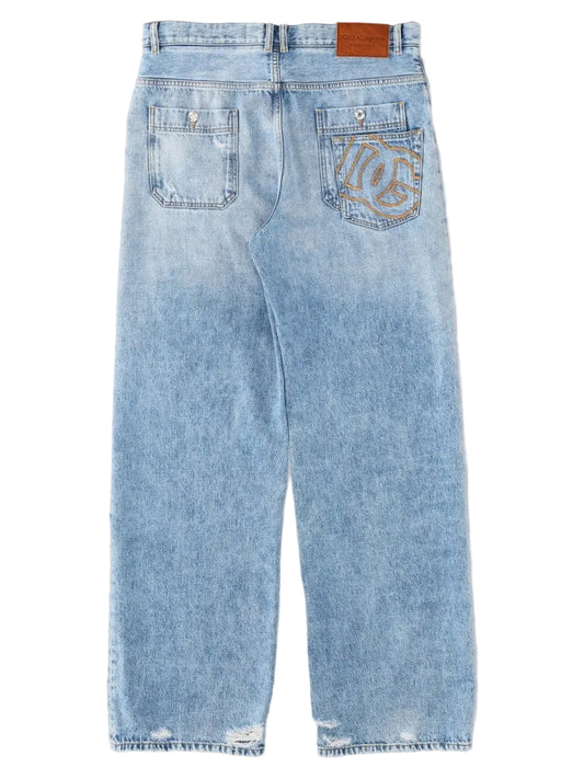 Jeans In Denim Di Cotone