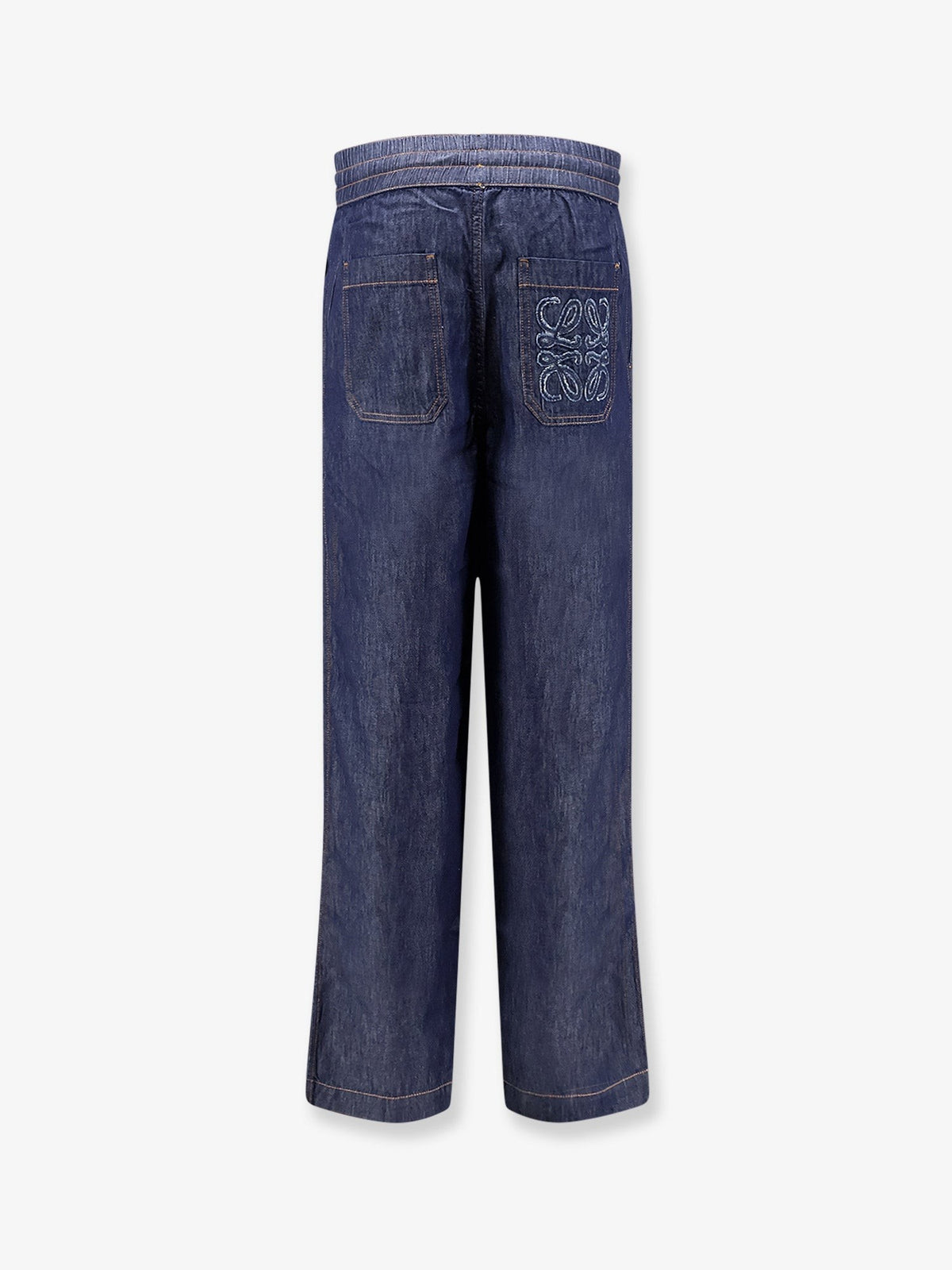 Jeans with adjustable drawstring