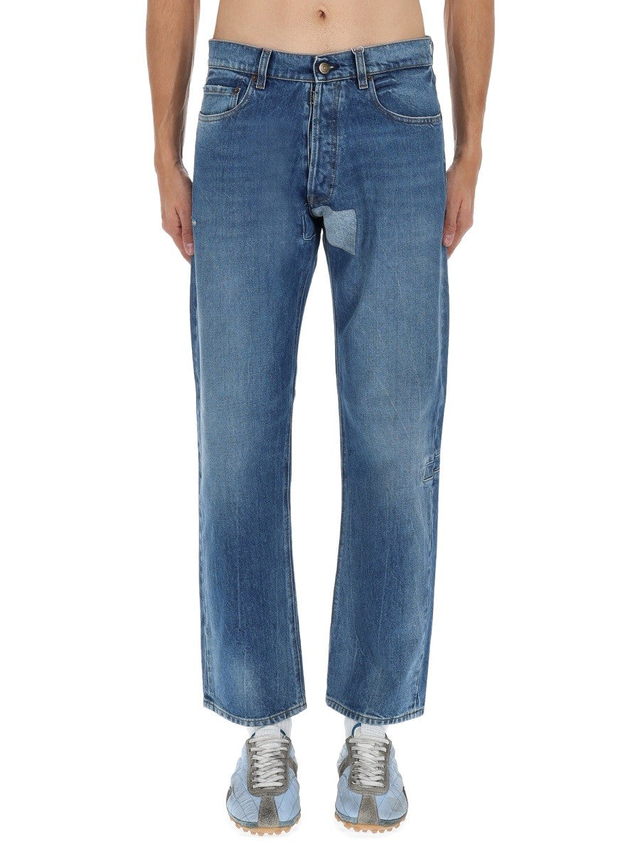 JEANS WITH SHELTER DETAIL