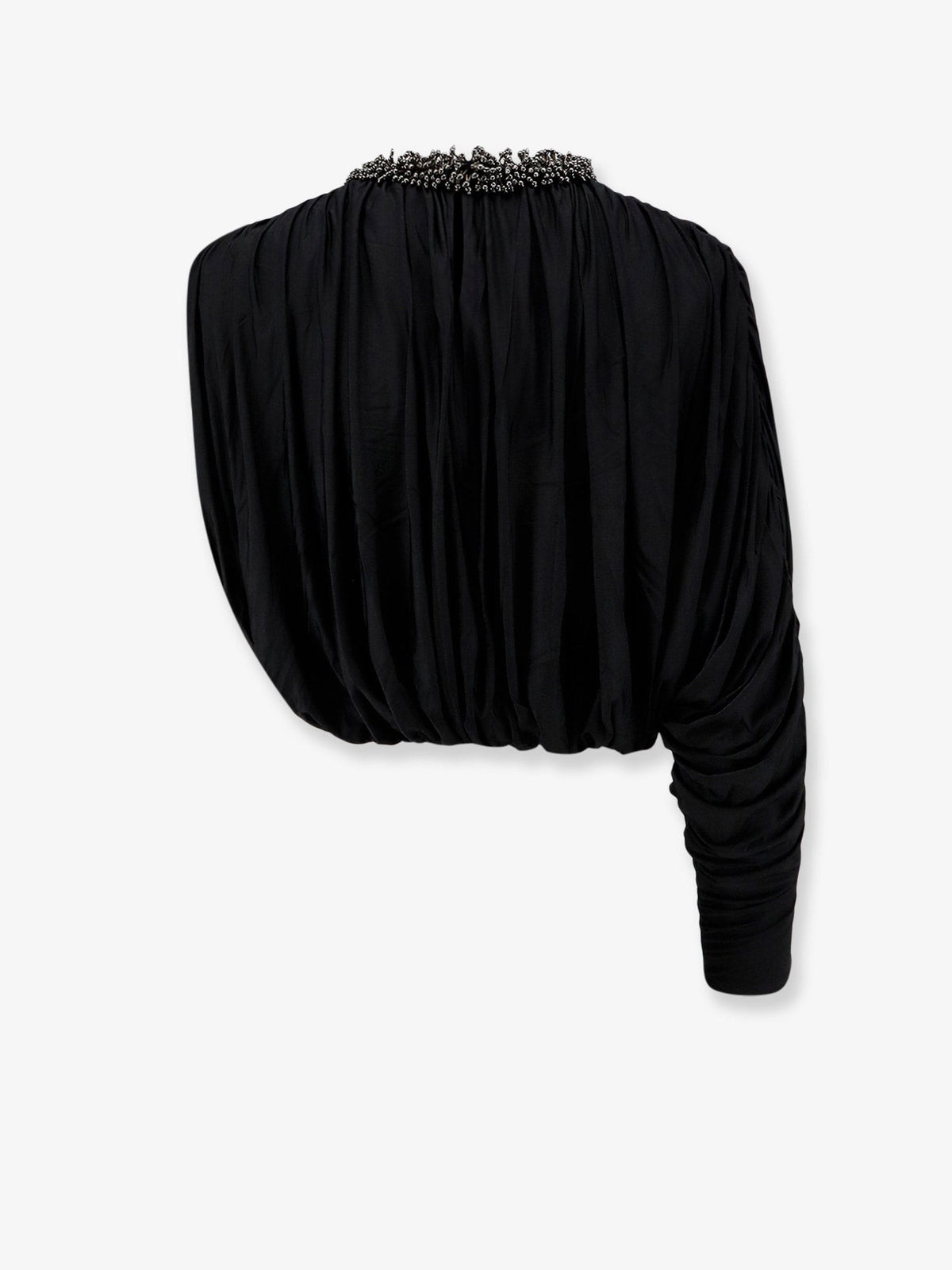 Jerset top with asymmetric sleeves