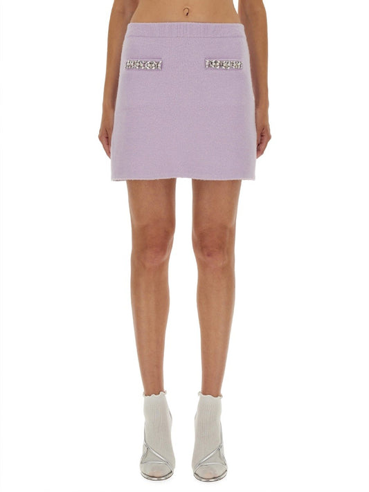 KNIT SKIRT WITH CRYSTALS