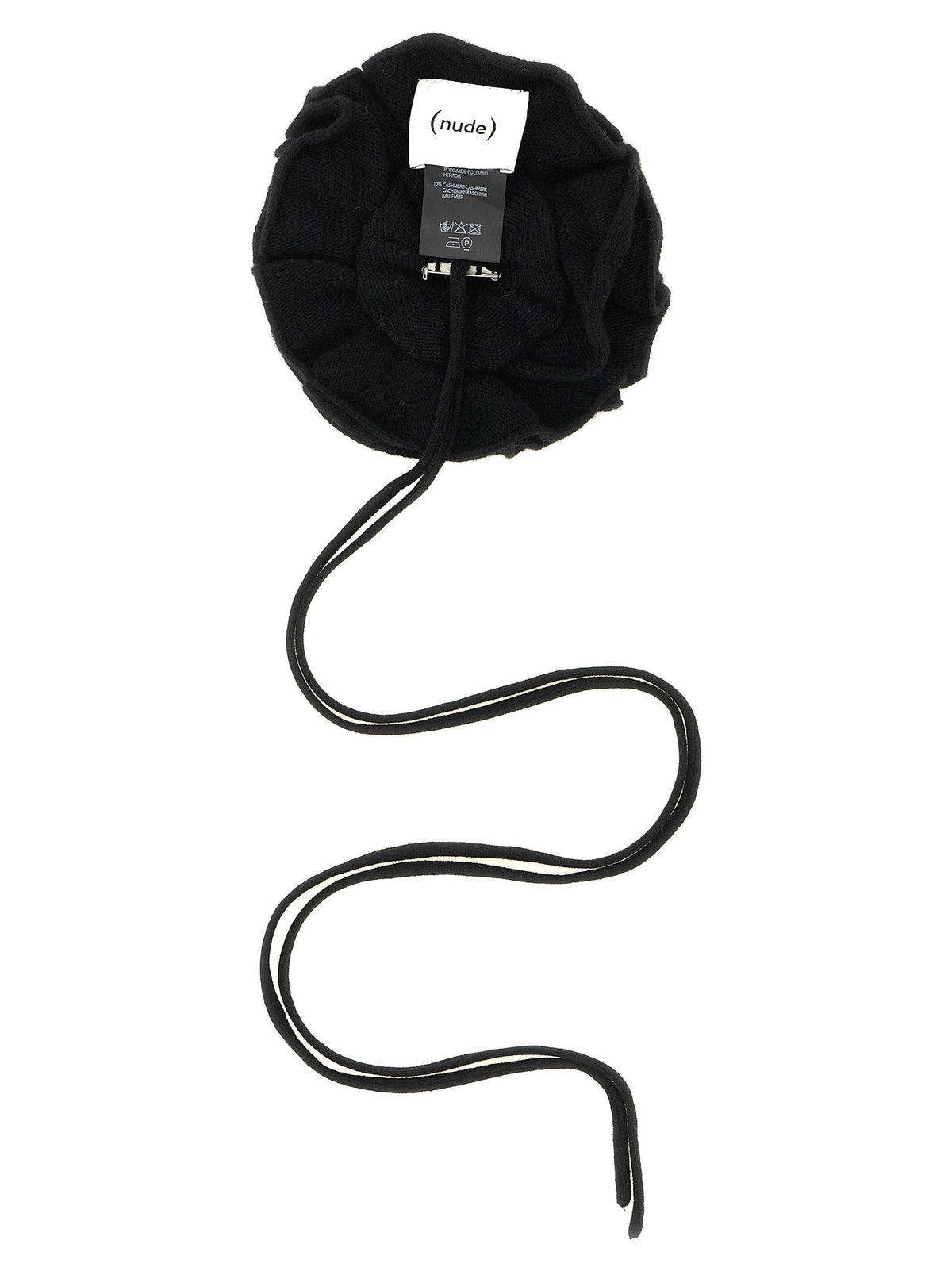 Knitted brooch with lace