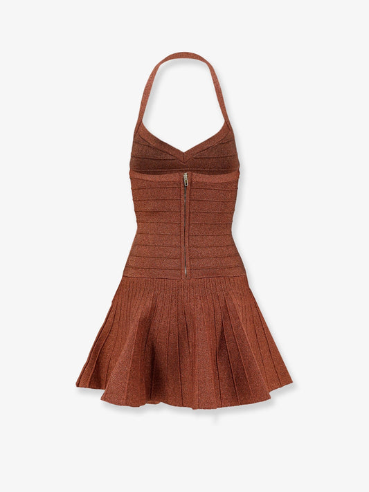 Knitted dress with lurex effect