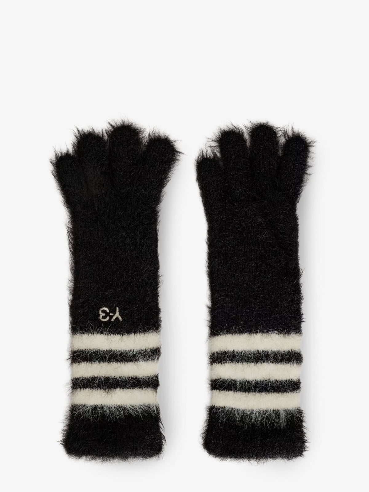 Knitted gloves with logo embroidery
