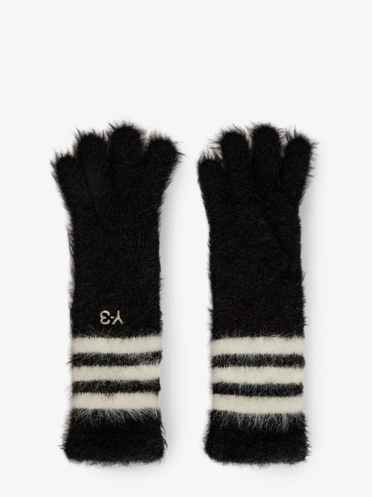 Knitted gloves with logo embroidery