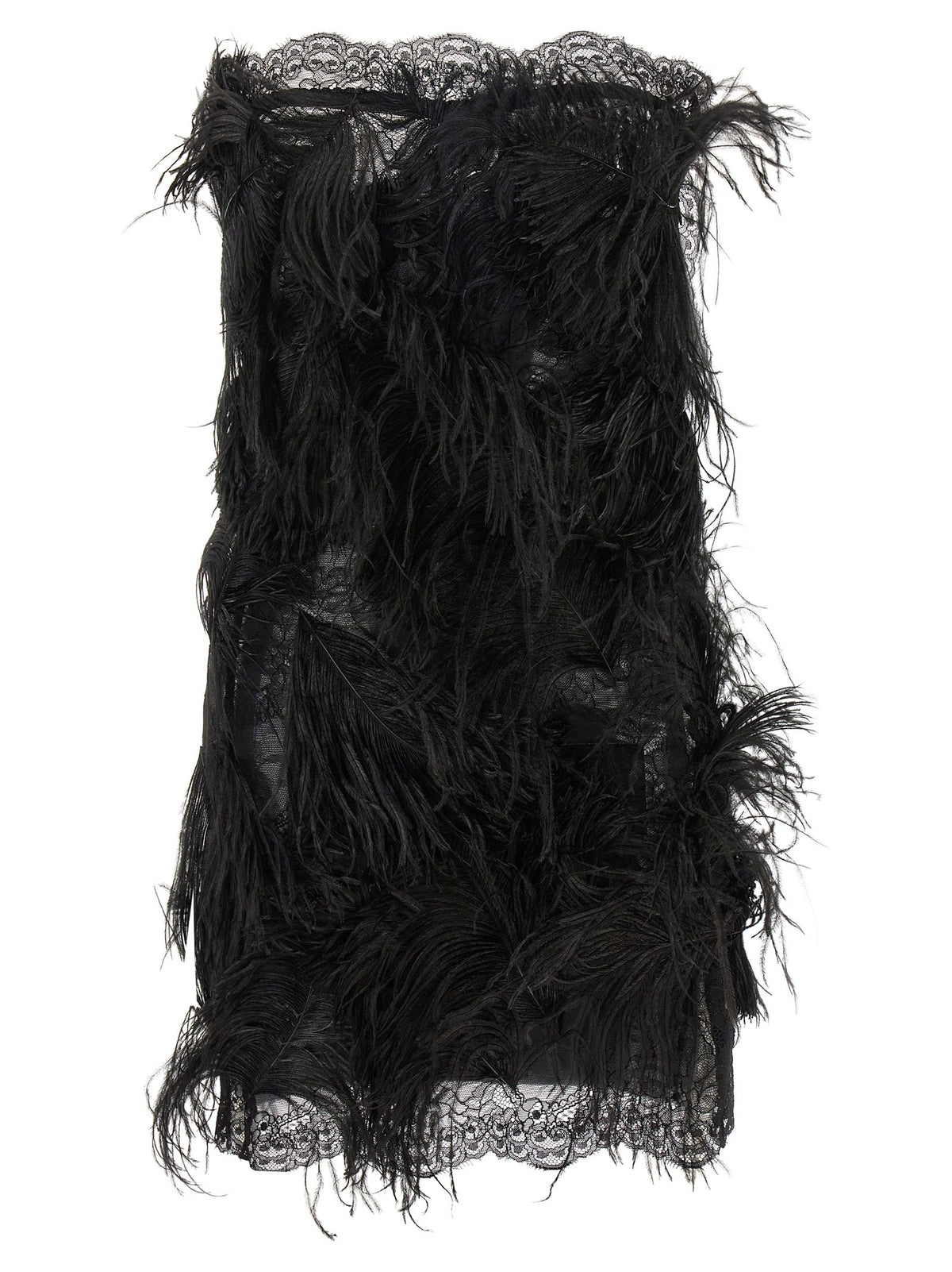 Lace and feather dress