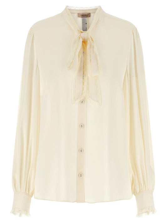 Lace insert shirt