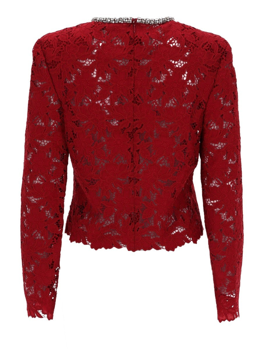 LACE TOP WITH CRYSTALS