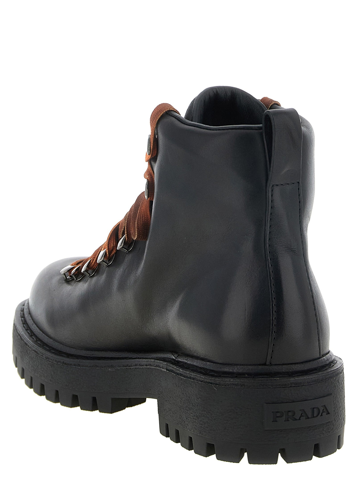 Lace-up ankle boots with hooks