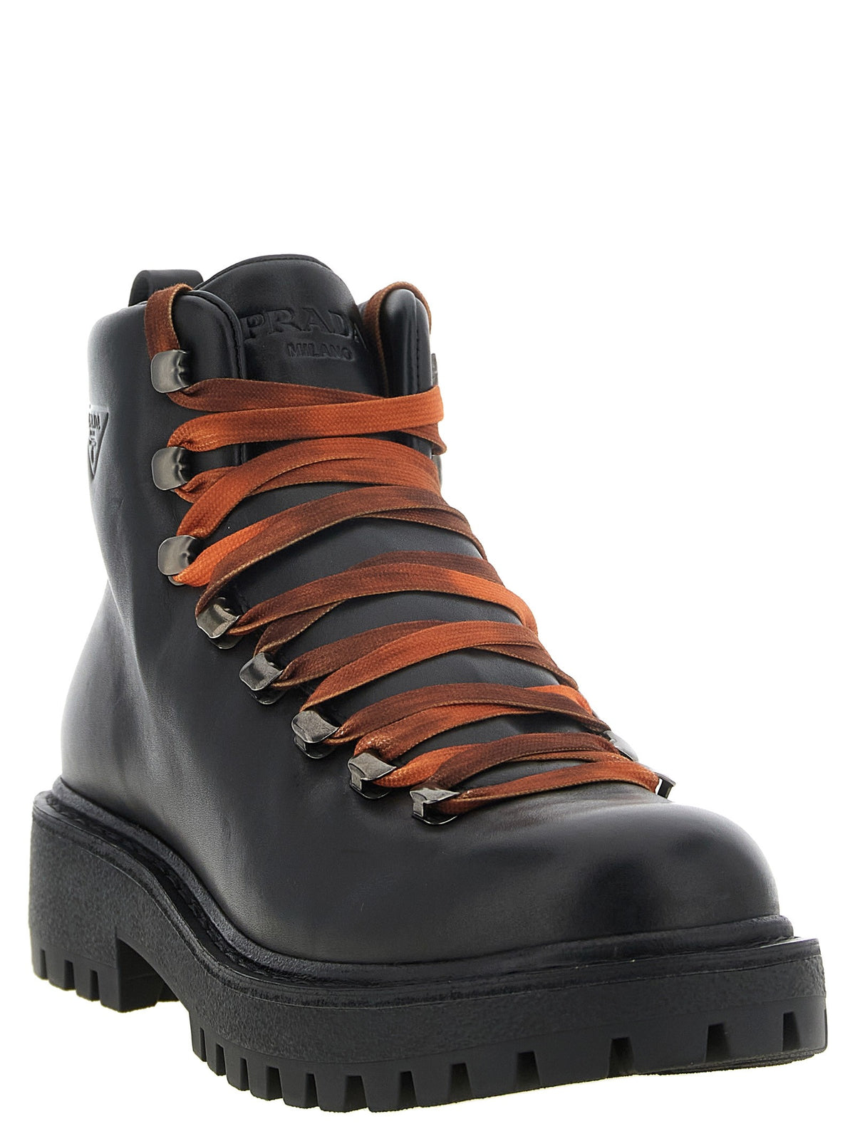 Lace-up ankle boots with hooks