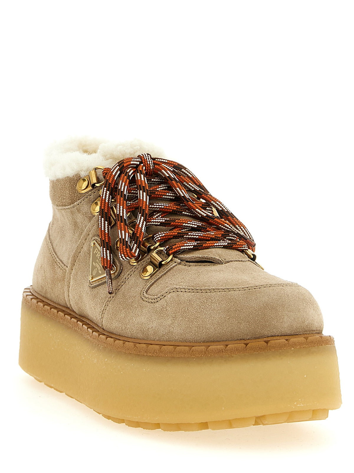 Lace-up ankle boots with shearling