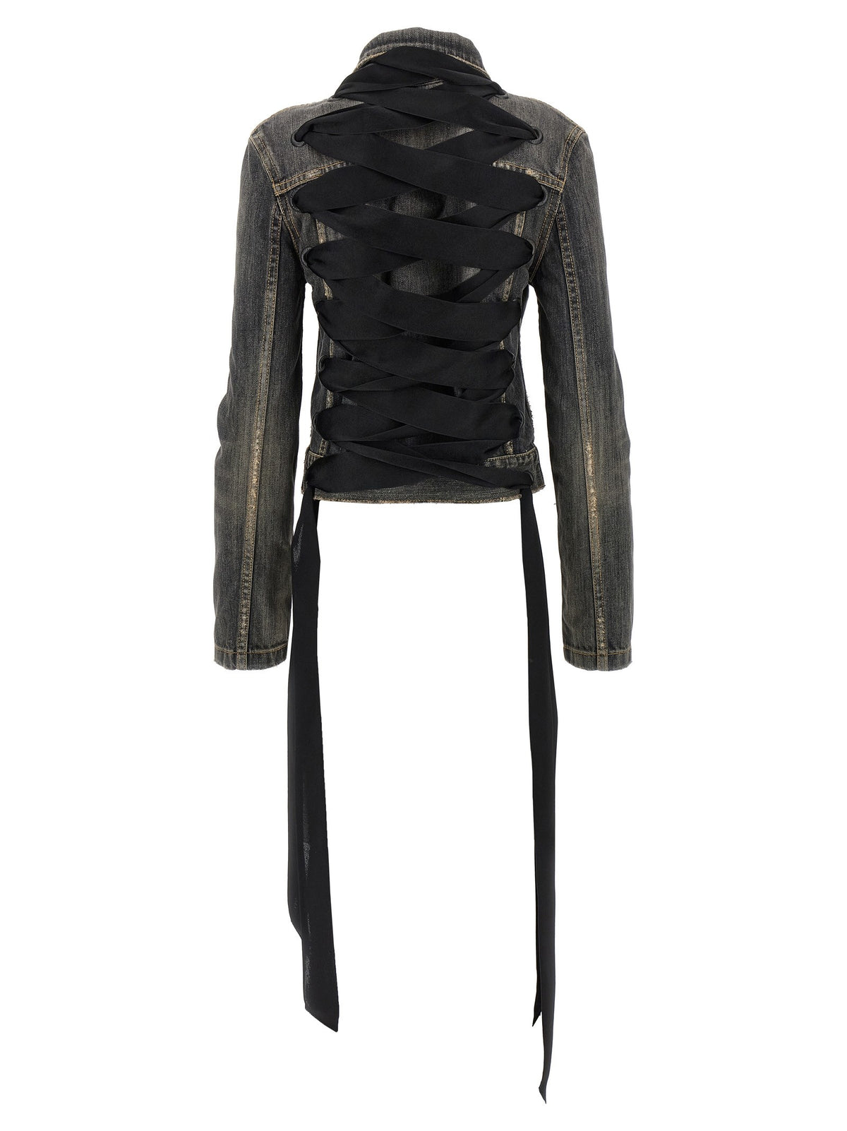 'Lace Up' denim jacket