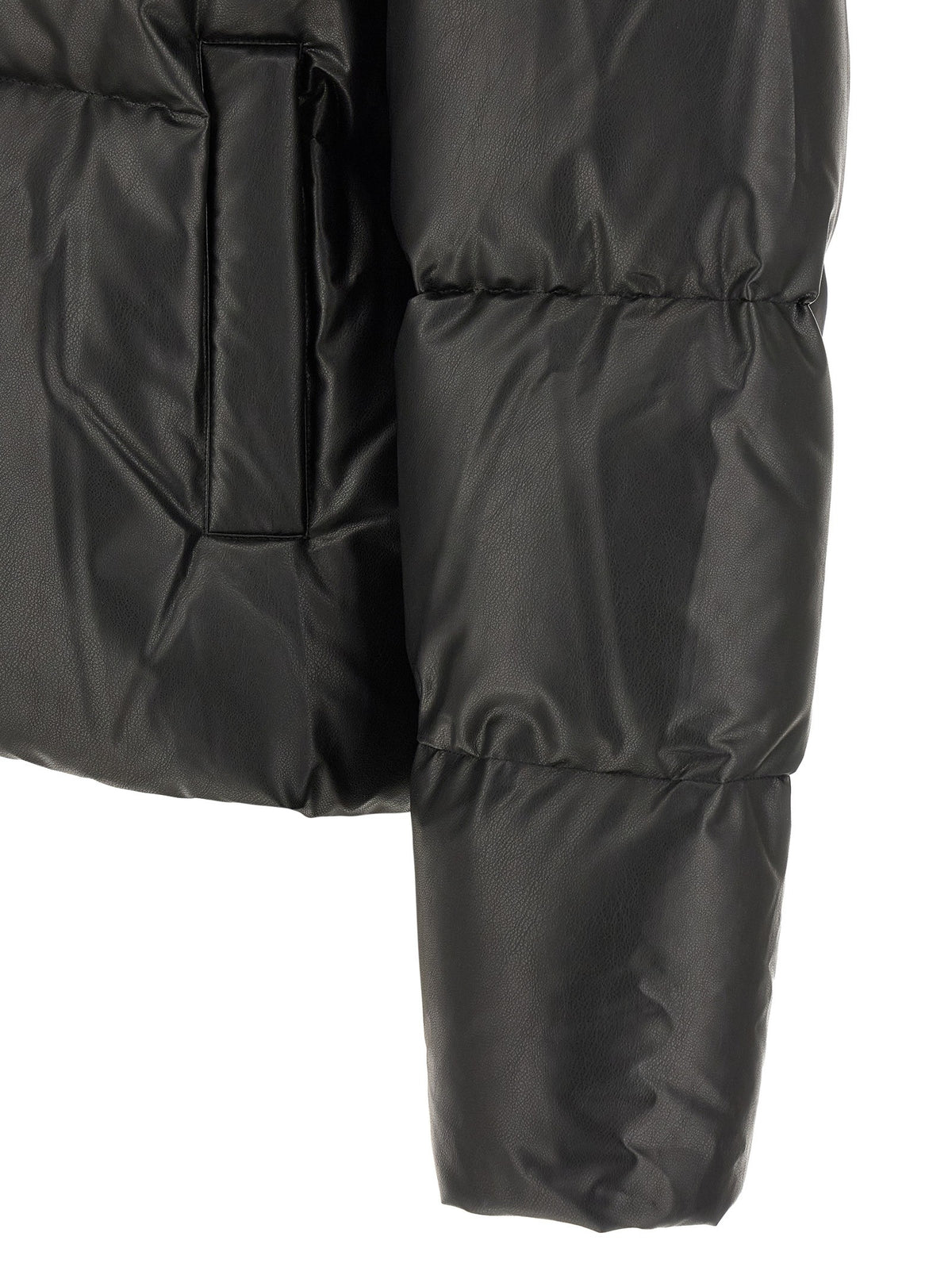 Lacquered finish down jacket