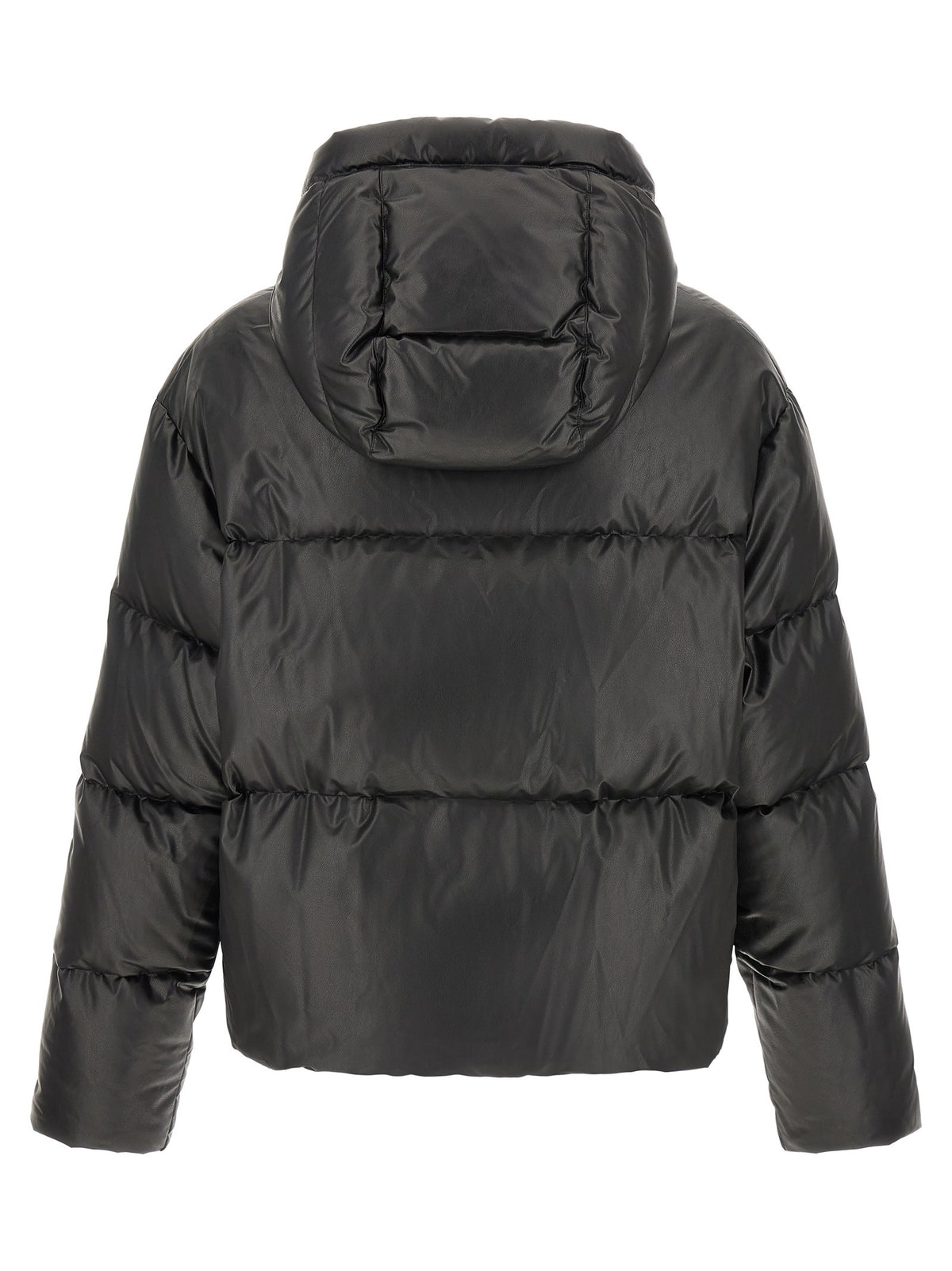 Lacquered finish down jacket