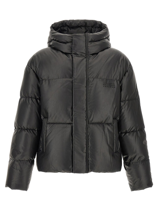 Lacquered finish down jacket