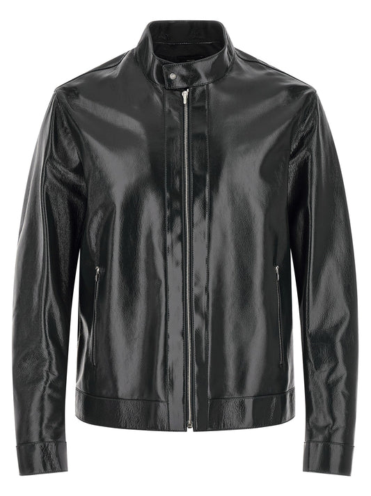 Lacquered leather blouson