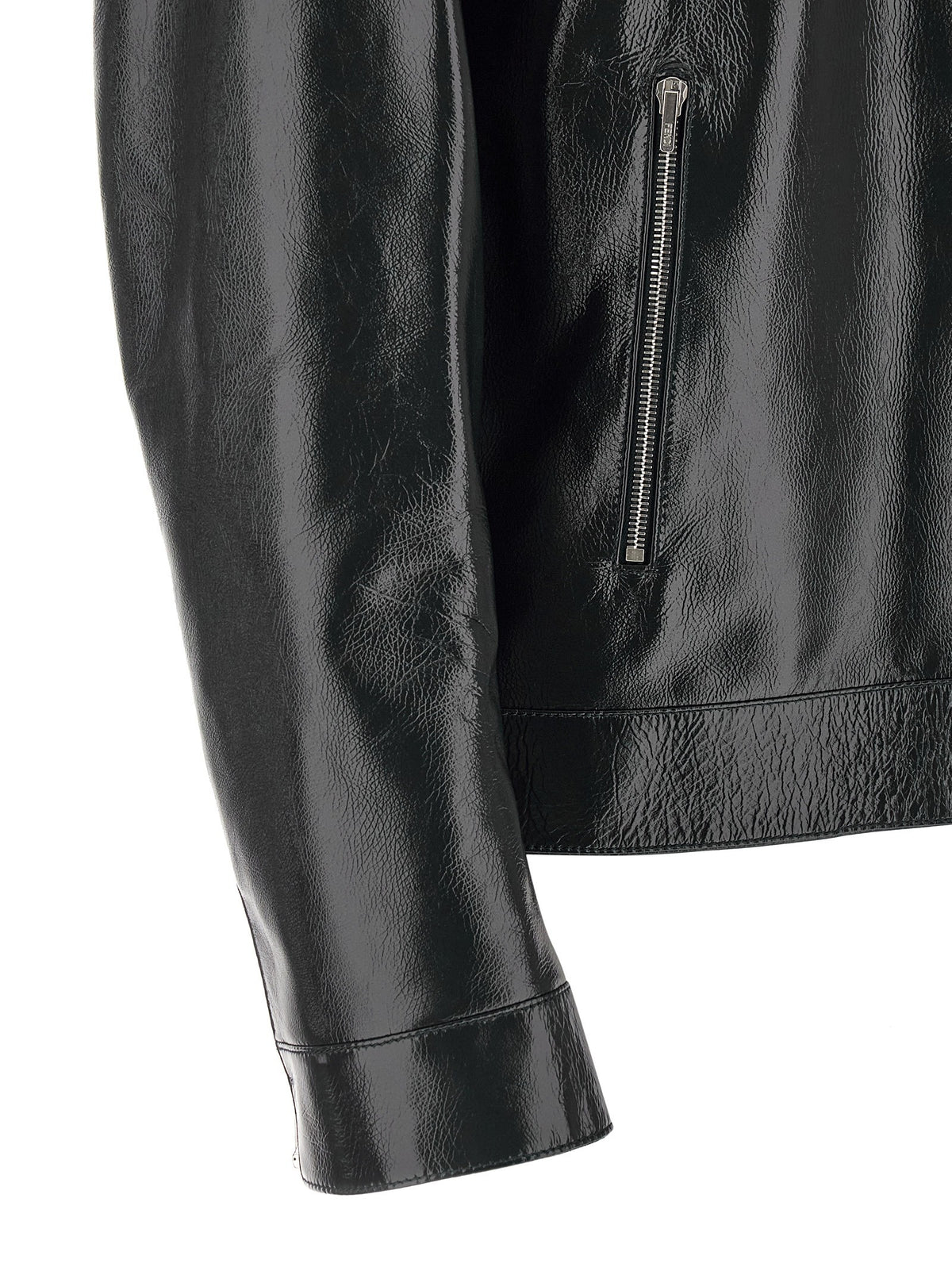 Lacquered leather blouson