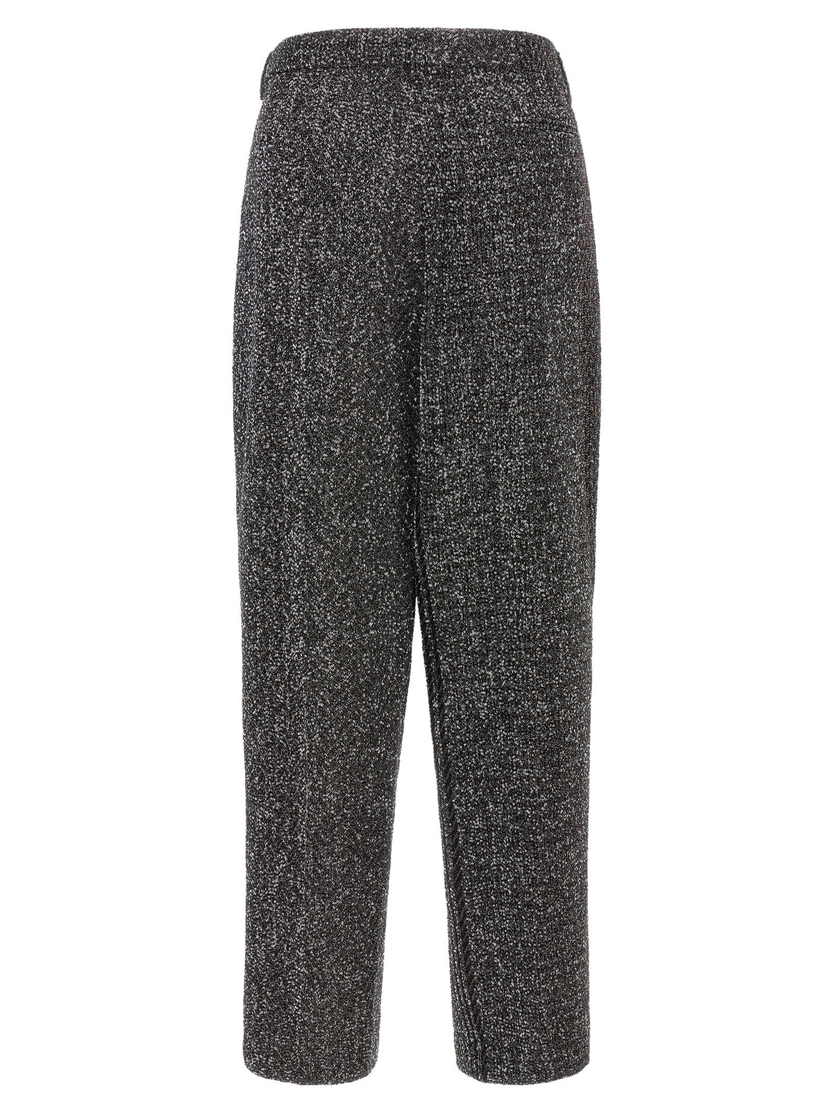 Lamé and sequin yarn pants