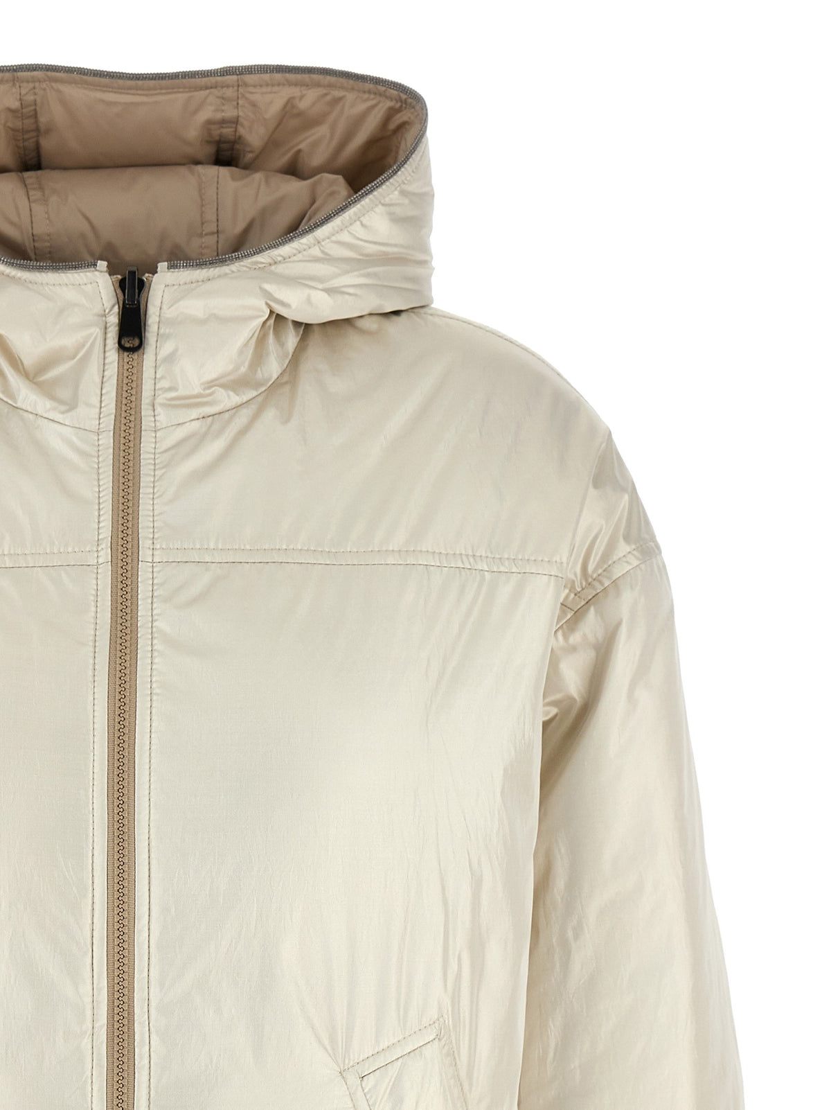 Laminated reversible down jacket