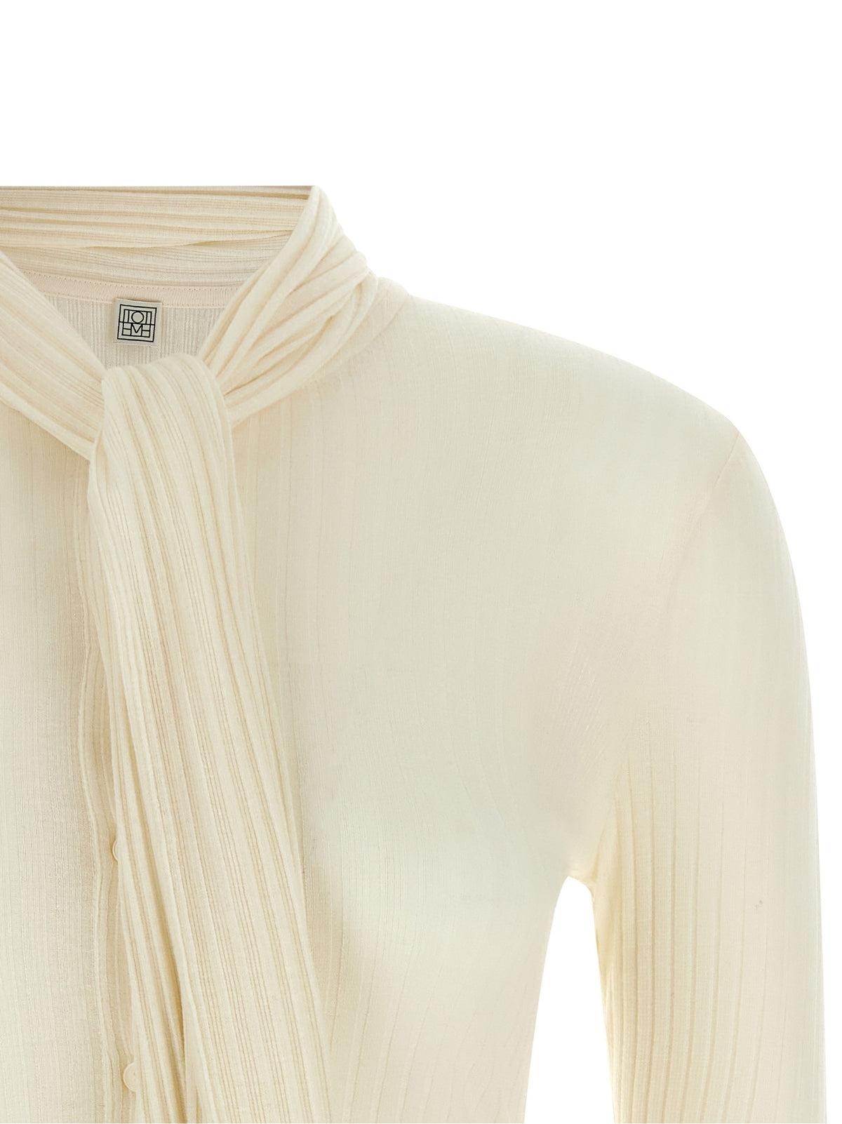 Lavallière neck cardigan