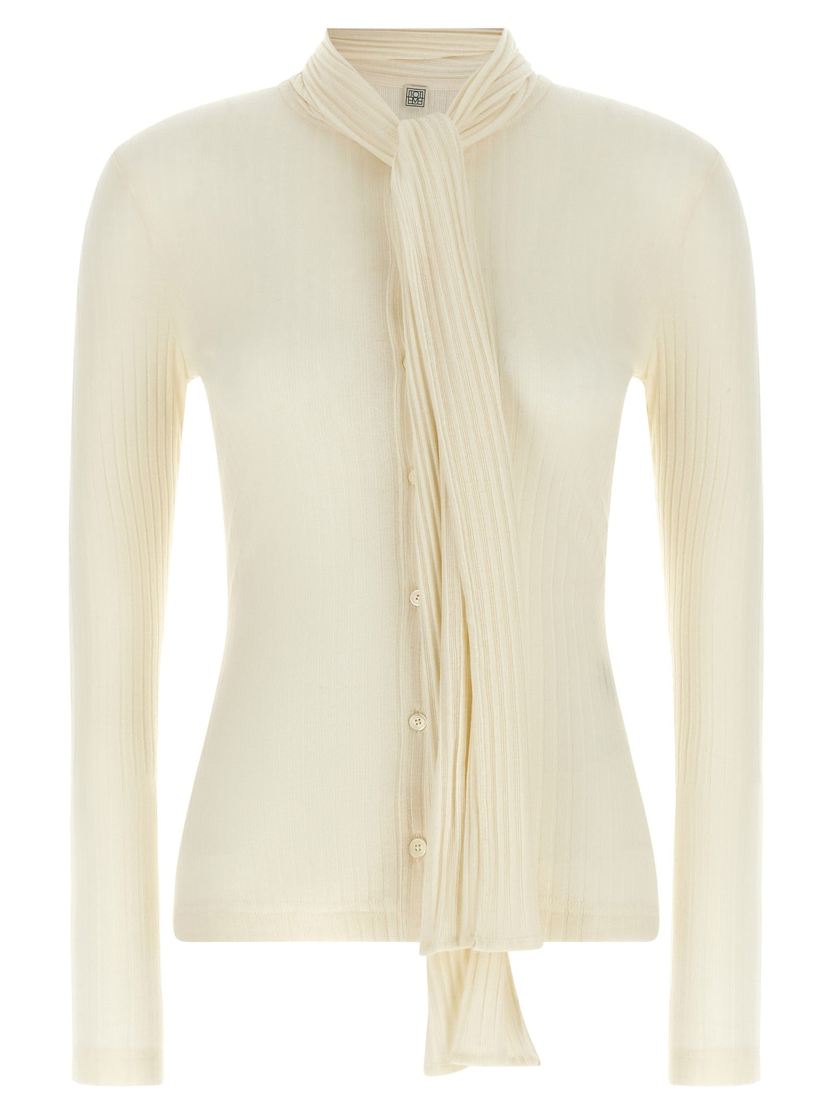 Lavallière neck cardigan